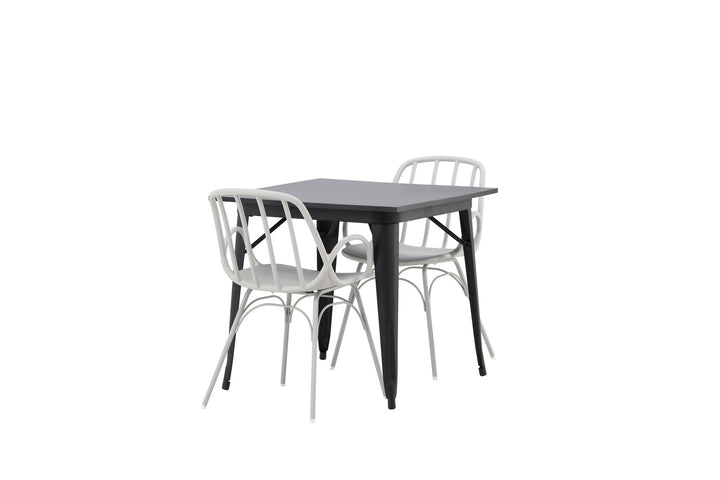 Venture Home Tempe Dining Table - Black / Black MDF +Dyrön Dining Chair - Greige Polypropylene _2
