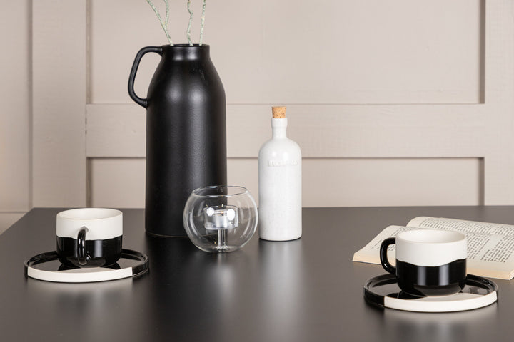 Venture Home Tempe Dining Table - Black / Black MDF +Dyrön Dining Chair - Greige Polypropylene _2