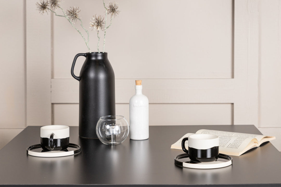 Venture Home Tempe Dining Table - Black / Black MDF +Dyrön Dining Chair - Black Polypropylene _2