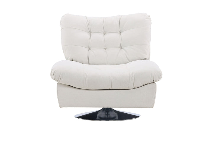 Venture Home Florens Single Sofa - Chrome / Offwhite Fabric