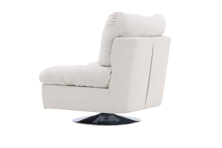 Venture Home Florens Single Sofa - Chrome / Offwhite Fabric