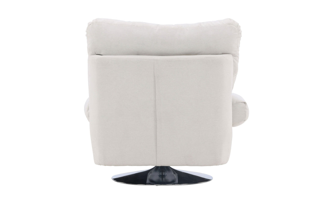 Venture Home Florens Single Sofa - Chrome / Offwhite Fabric
