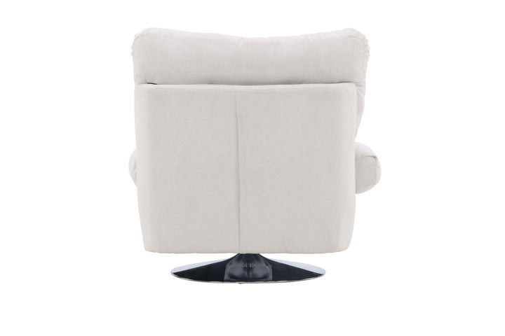Venture Home Florens Single Sofa - Chrome / Offwhite Fabric