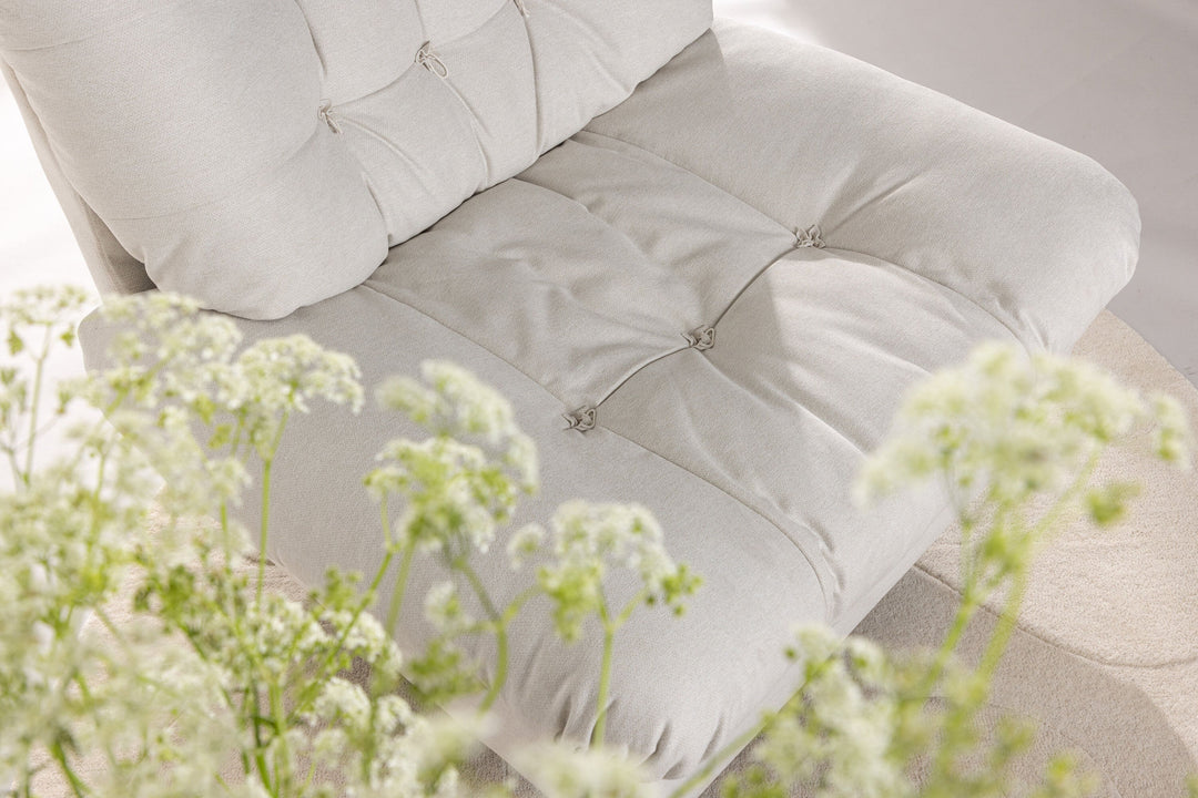Venture Home Florens Single Sofa - Chrome / Offwhite Fabric