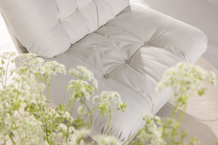 Venture Home Florens Single Sofa - Chrome / Offwhite Fabric