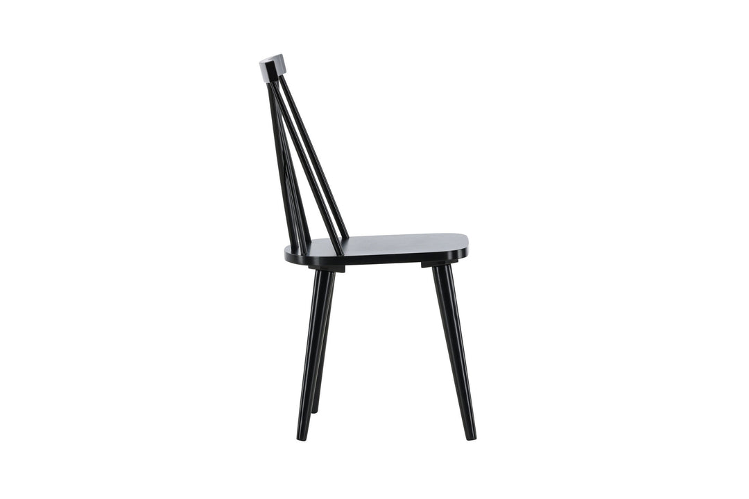 Venture Home Mariette Dining Chair 2-pack - Black / Black Solid Rubber Wood