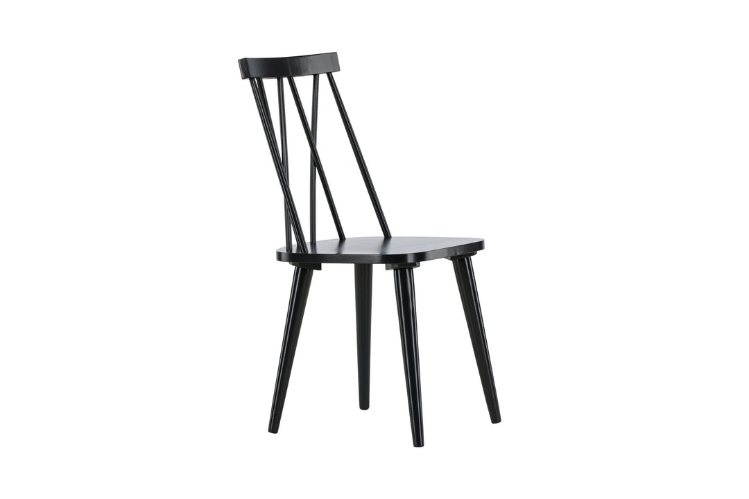 Venture Home Mariette Dining Chair 2-pack - Black / Black Solid Rubber Wood