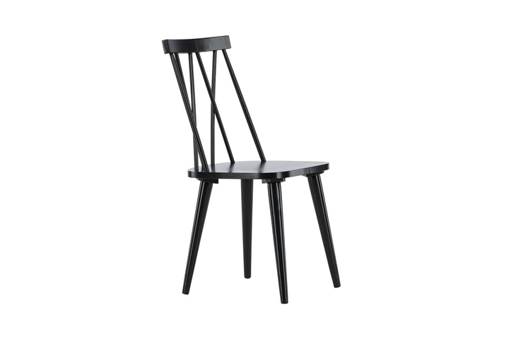 Venture Home Mariette Dining Chair 2-pack - Black / Black Solid Rubber Wood