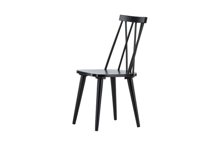 Venture Home Mariette Dining Chair 2-pack - Black / Black Solid Rubber Wood