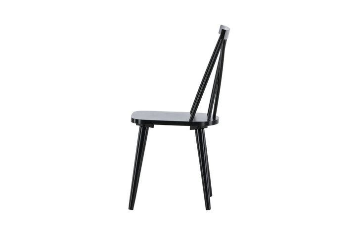 Venture Home Mariette Dining Chair 2-pack - Black / Black Solid Rubber Wood