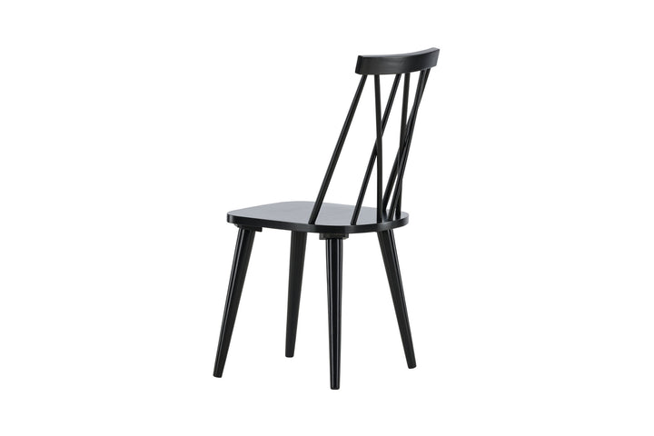 Venture Home Mariette Dining Chair 2-pack - Black / Black Solid Rubber Wood