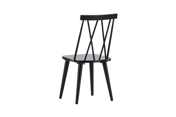 Venture Home Mariette Dining Chair 2-pack - Black / Black Solid Rubber Wood