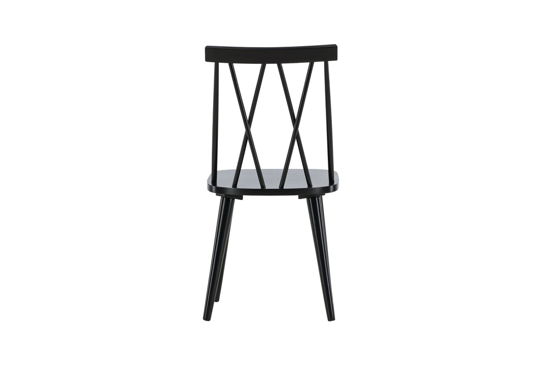 Venture Home Mariette Dining Chair 2-pack - Black / Black Solid Rubber Wood