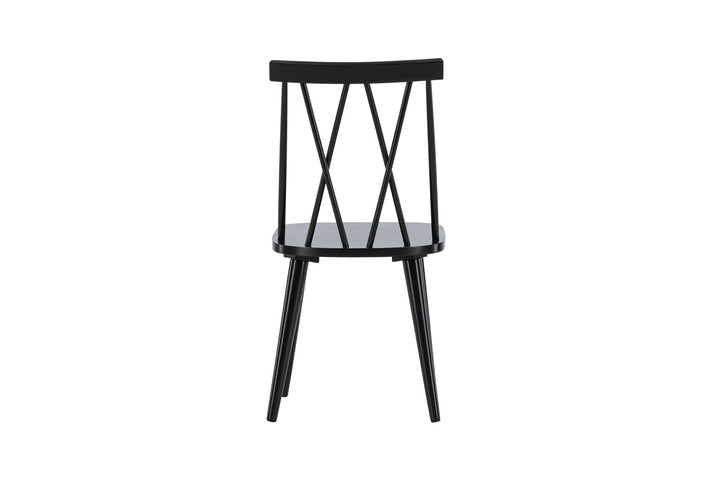 Venture Home Mariette Dining Chair 2-pack - Black / Black Solid Rubber Wood