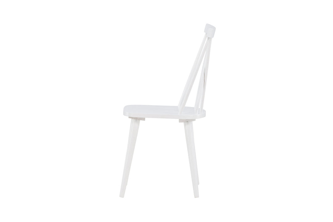 Venture Home Mariette Dining Chair 2-pack - White / White Solid Rubber Wood