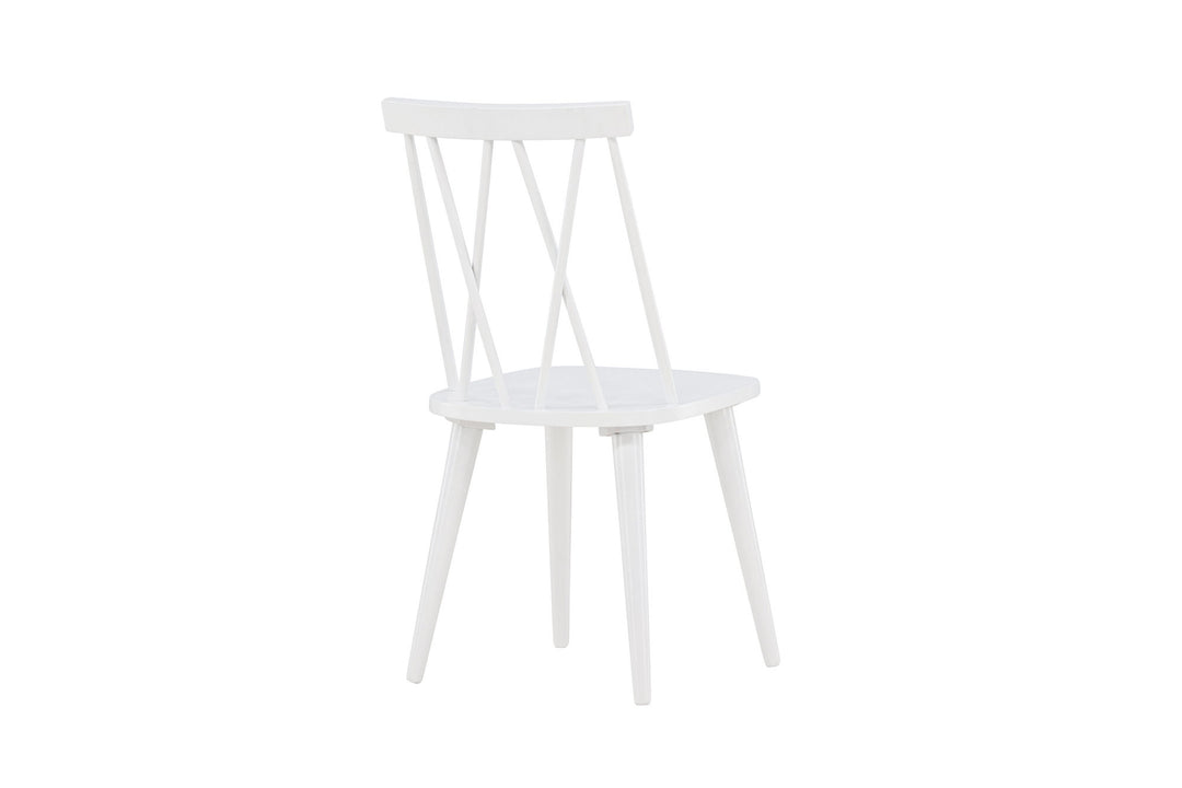 Venture Home Mariette Dining Chair 2-pack - White / White Solid Rubber Wood