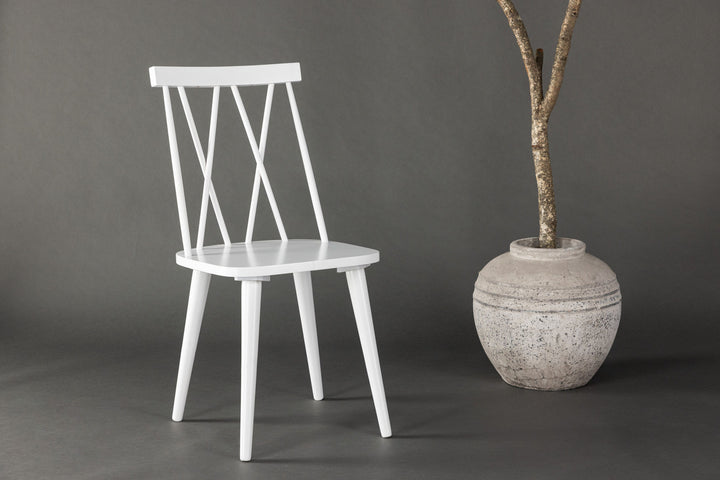 Venture Home Mariette Dining Chair 2-pack - White / White Solid Rubber Wood