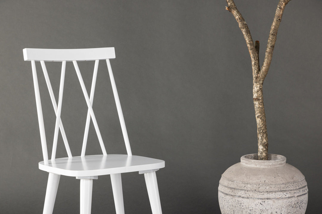 Venture Home Mariette Dining Chair 2-pack - White / White Solid Rubber Wood
