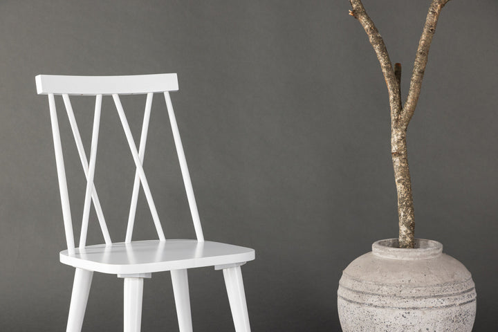 Venture Home Mariette Dining Chair 2-pack - White / White Solid Rubber Wood