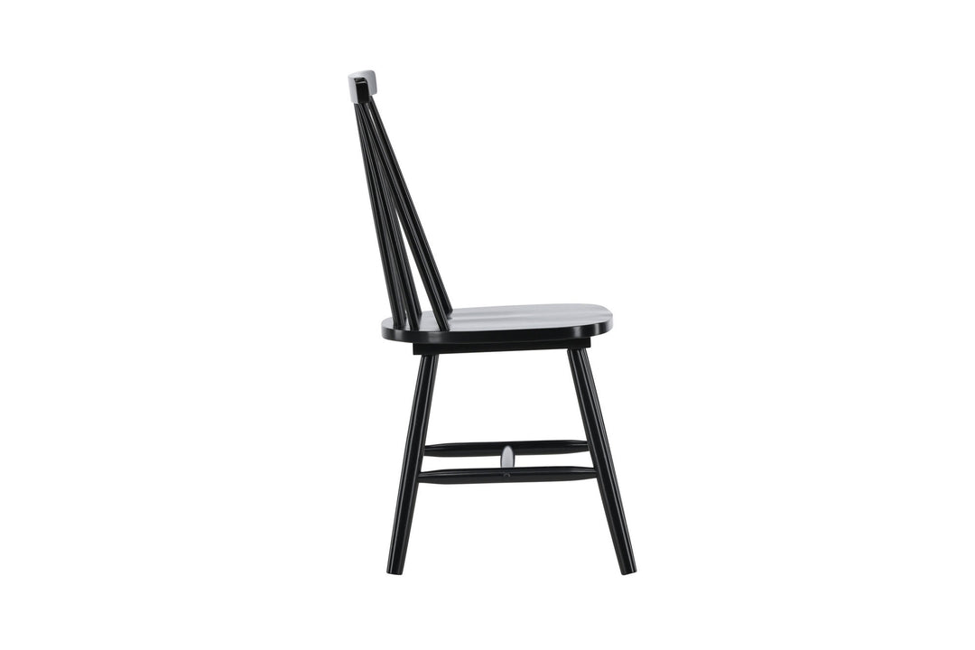 Venture Home Lönneberga Dining Chair 2-pack - Black / Black SOLID RUBBER WOOD