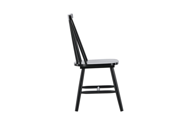 Venture Home Lönneberga Dining Chair 2-pack - Black / Black SOLID RUBBER WOOD