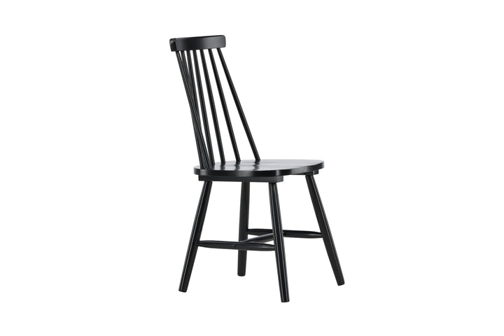 Venture Home Lönneberga Dining Chair 2-pack - Black / Black SOLID RUBBER WOOD