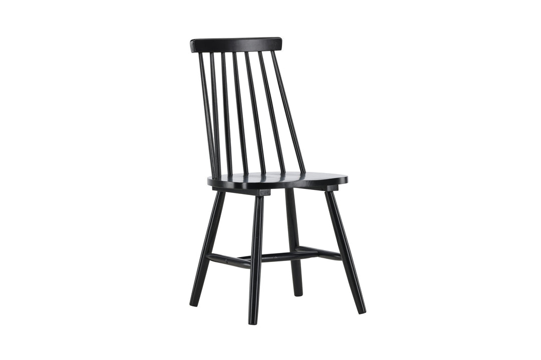 Venture Home Lönneberga Dining Chair 2-pack - Black / Black SOLID RUBBER WOOD