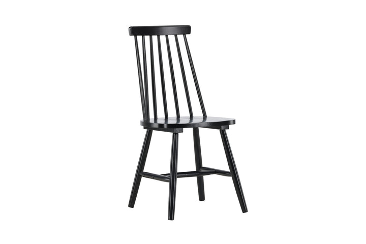 Venture Home Lönneberga Dining Chair 2-pack - Black / Black SOLID RUBBER WOOD