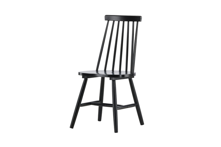 Venture Home Lönneberga Dining Chair 2-pack - Black / Black SOLID RUBBER WOOD
