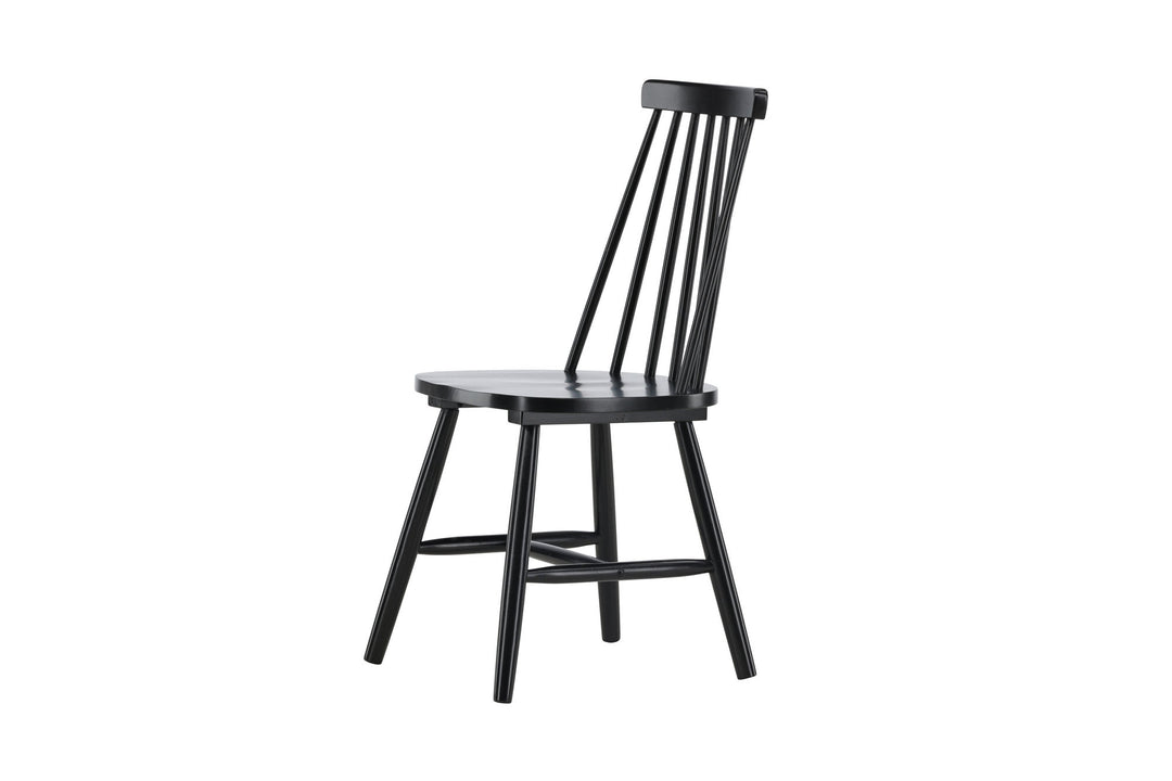 Venture Home Lönneberga Dining Chair 2-pack - Black / Black SOLID RUBBER WOOD