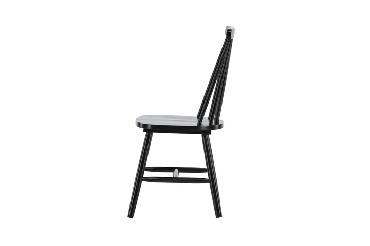 Venture Home Lönneberga Dining Chair 2-pack - Black / Black SOLID RUBBER WOOD