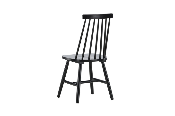 Venture Home Lönneberga Dining Chair 2-pack - Black / Black SOLID RUBBER WOOD