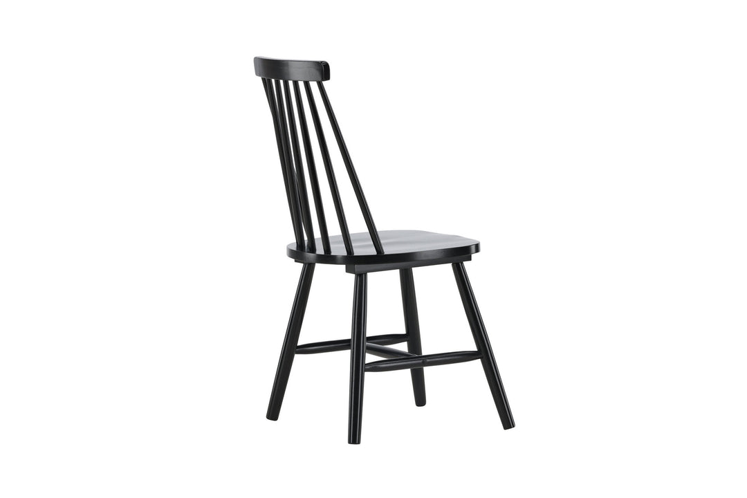Venture Home Lönneberga Dining Chair 2-pack - Black / Black SOLID RUBBER WOOD