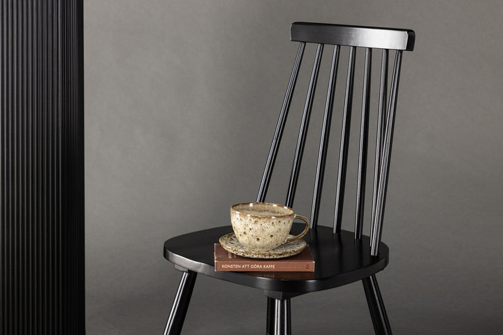 Venture Home Lönneberga Dining Chair 2-pack - Black / Black SOLID RUBBER WOOD