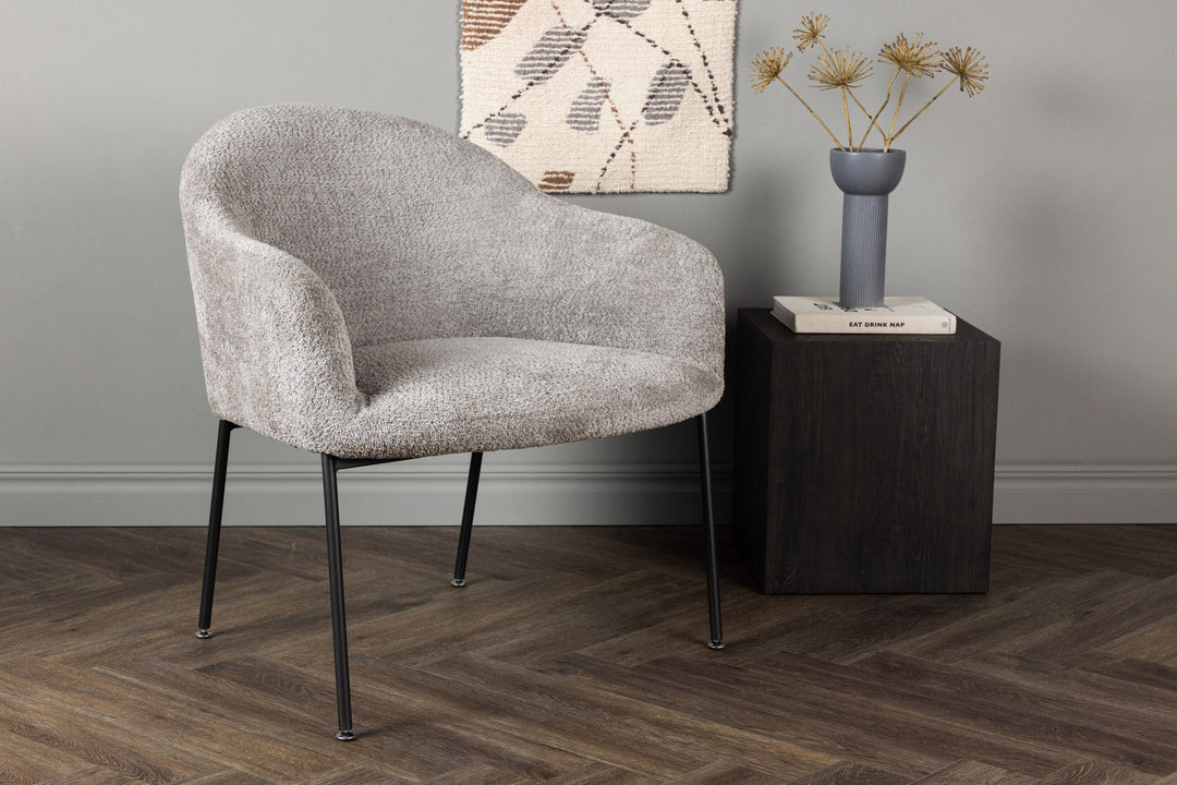 Venture Home Catania Single Sofa - Grey / Light grey Boucle