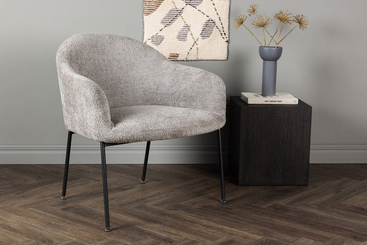 Venture Home Catania Single Sofa - Grey / Light grey Boucle