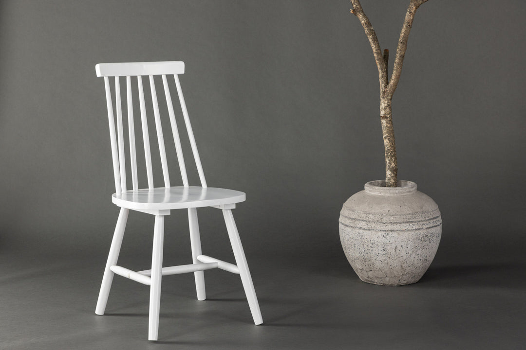 Venture Home Lönneberga Dining Chair 2-pack - White / White Solid Rubber Wood