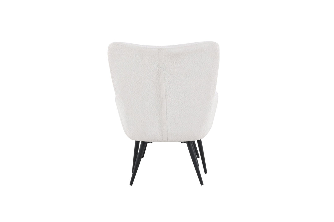 Venture Home Como Single Sofa w Ottoman - Black / White Boucle