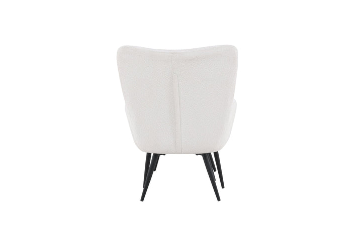 Venture Home Como Single Sofa w Ottoman - Black / White Boucle