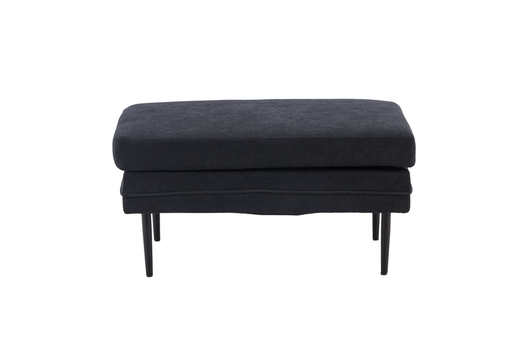 Venture Home Boom Ottoman - Black / Black Fabric / linen