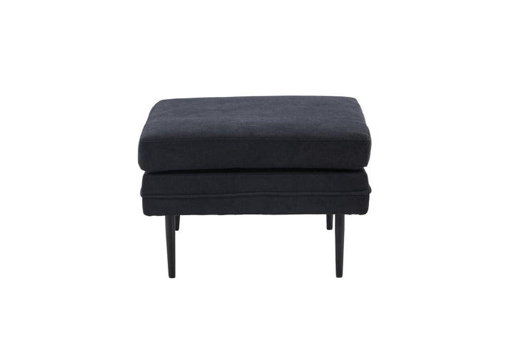 Venture Home Boom Ottoman - Black / Black Fabric / linen