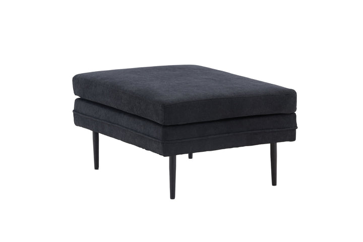 Venture Home Boom Ottoman - Black / Black Fabric / linen