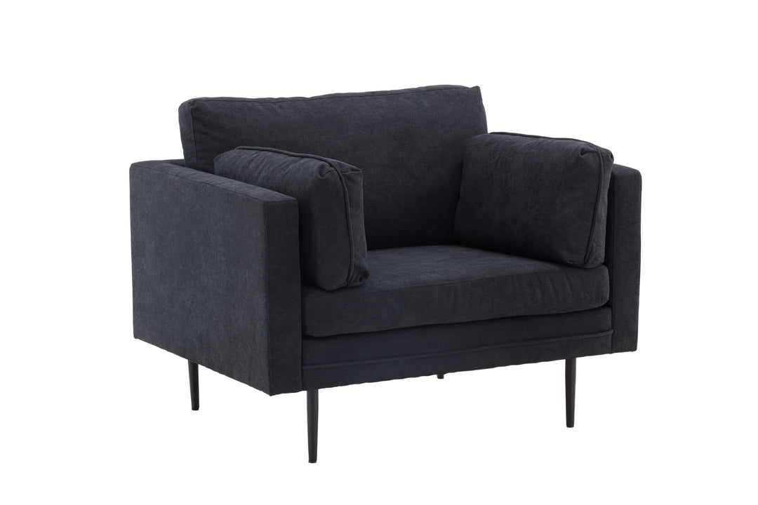 Venture Home Boom Single Sofa - Black / Black Fabric / linen
