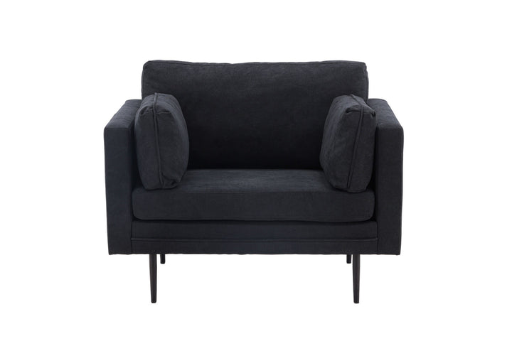Venture Home Boom Single Sofa - Black / Black Fabric / linen
