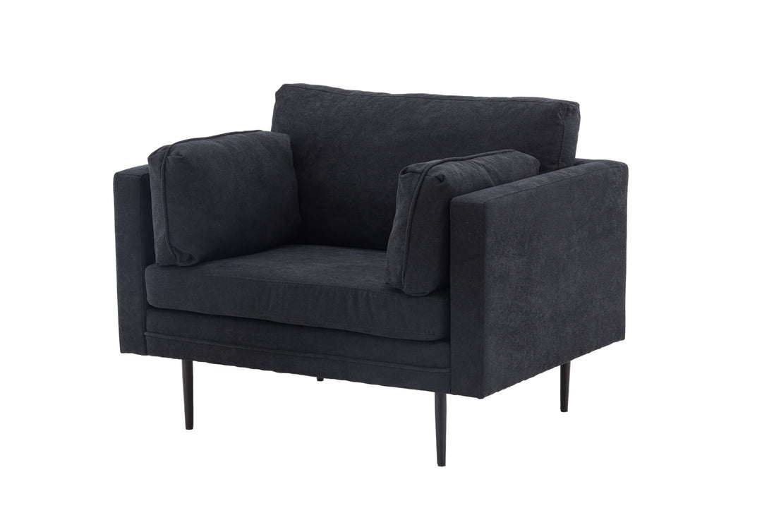Venture Home Boom Single Sofa - Black / Black Fabric / linen