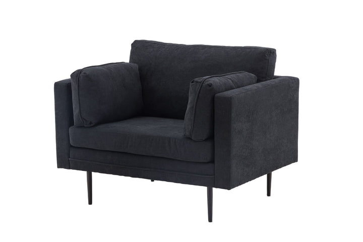Venture Home Boom Single Sofa - Black / Black Fabric / linen