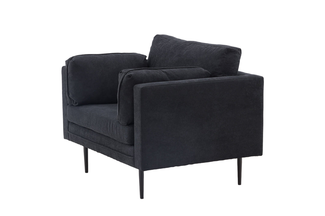 Venture Home Boom Single Sofa - Black / Black Fabric / linen