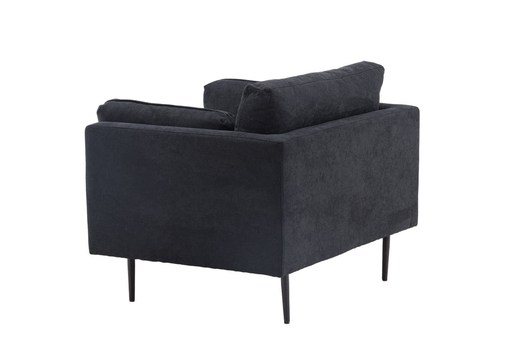 Venture Home Boom Single Sofa - Black / Black Fabric / linen