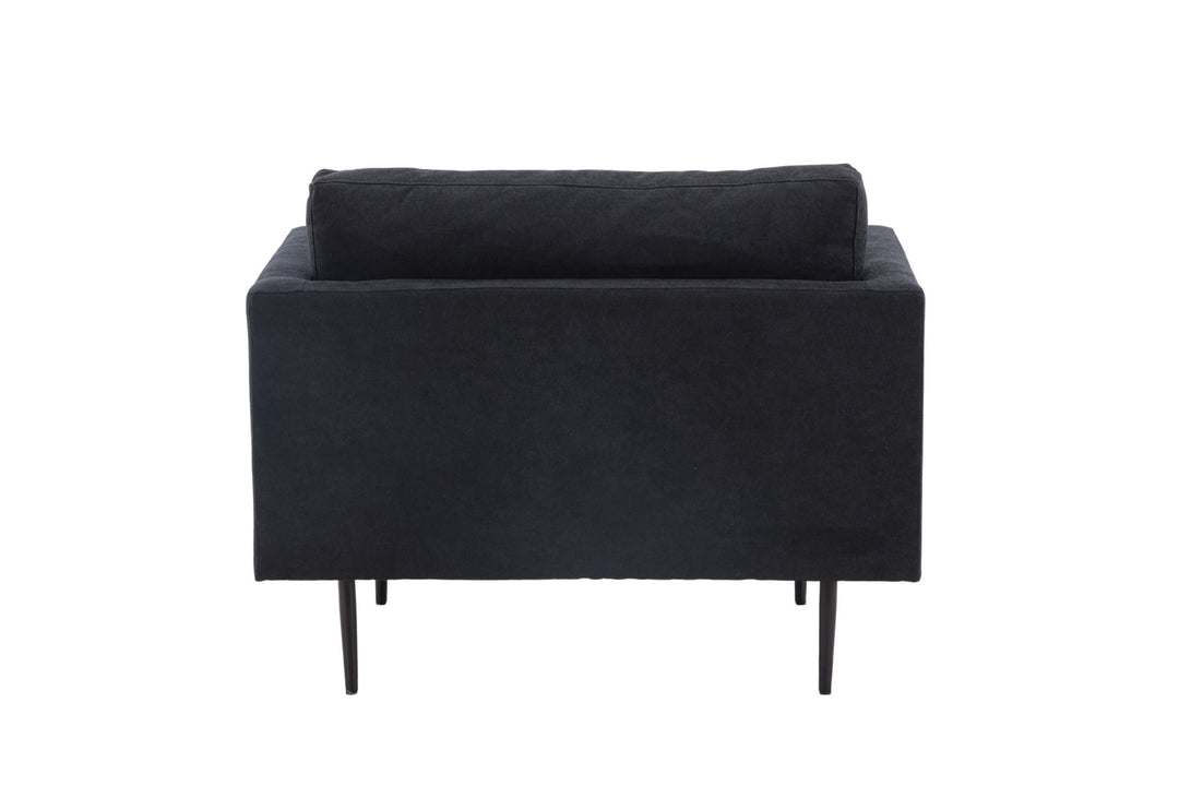 Venture Home Boom Single Sofa - Black / Black Fabric / linen