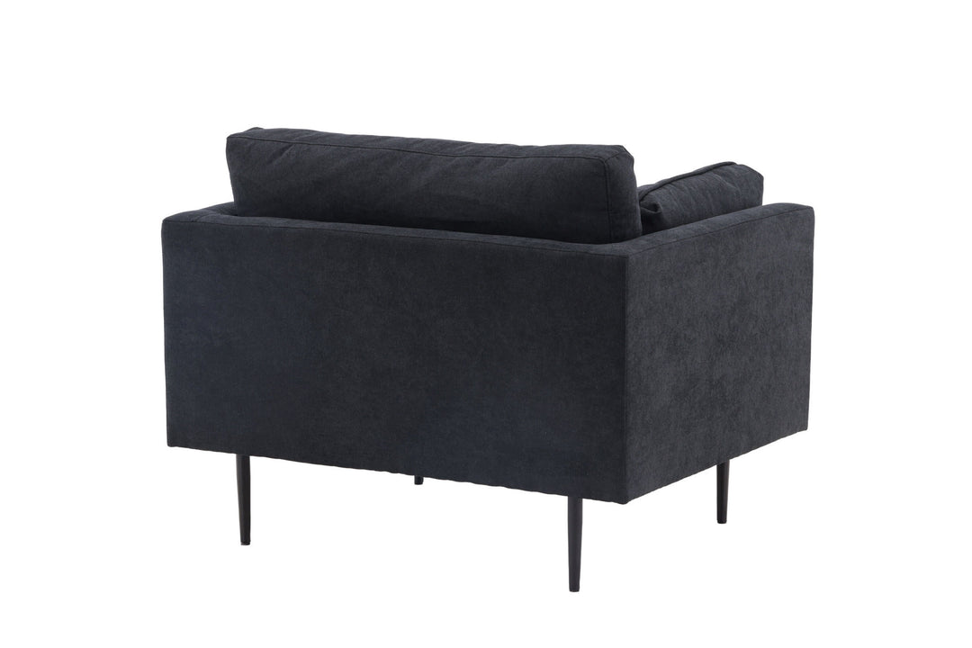 Venture Home Boom Single Sofa - Black / Black Fabric / linen